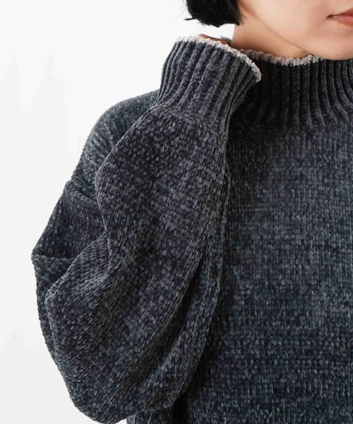 LUCA/LADY LUCK LUCA（ルカ/レディラックルカ）の「LC/LLL ベロアモール配色プルオーバー/ベロアモールニット（ニット/セーター・レディース・チャコールグレー/ブラウン/ネイビー・FREE）」の16枚目の写真