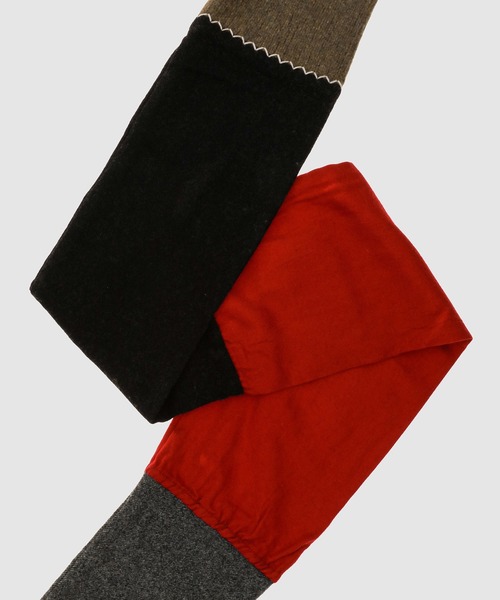 KHOKI（コッキ）の「Panel-design muffler（マフラー・メンズ・ブルー/レッド・FREE）」の5枚目の写真