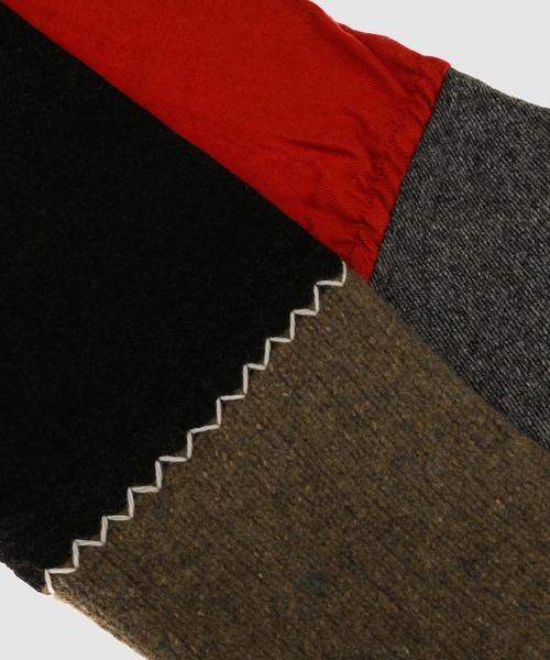 KHOKI（コッキ）の「Panel-design muffler（マフラー・メンズ・ブルー/レッド・FREE）」の4枚目の写真