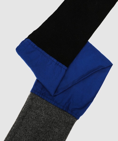 KHOKI（コッキ）の「Panel-design muffler（マフラー・メンズ・ブルー/レッド・FREE）」の3枚目の写真