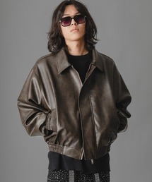 there is nothing（ゼアイズナッシング）の「合成皮革ショート丈ブルゾン（ブルゾン）」