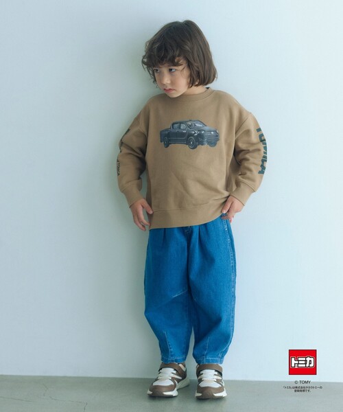 green label relaxing（グリーンレーベルリラクシング）の「【別注】＜TOMICA＞袖ロゴ 裏毛スウェット / トレーナー / キッズ  100cm-130cm（スウェット・キッズ・ライトグレー/マスタード/ネイビー・100cm/110cm/120cm/130cm）」の16枚目の写真