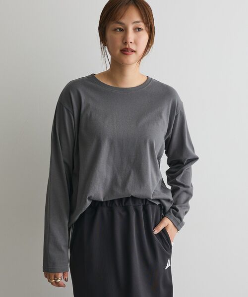 CRAFT STANDARD BOUTIQUE（クラフトスタンダードブティック）の「クルーネックロンTEE（Tシャツ/カットソー・レディース・ブラック/ホワイト/グレー・FREE）」の3枚目の写真