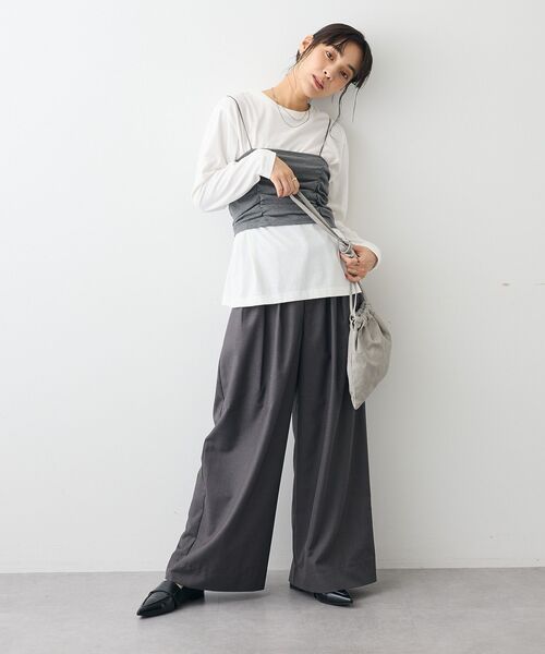 CRAFT STANDARD BOUTIQUE（クラフトスタンダードブティック）の「クルーネックロンTEE（Tシャツ/カットソー・レディース・ブラック/ホワイト/グレー・FREE）」の9枚目の写真