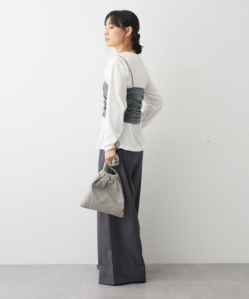 CRAFT STANDARD BOUTIQUE（クラフトスタンダードブティック）の「クルーネックロンTEE（Tシャツ/カットソー・レディース・ブラック/ホワイト/グレー・FREE）」の10枚目の写真