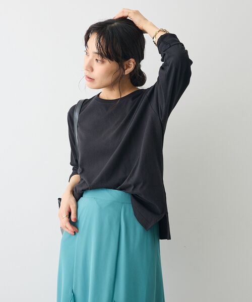 CRAFT STANDARD BOUTIQUE（クラフトスタンダードブティック）の「クルーネックロンTEE（Tシャツ/カットソー・レディース・ブラック/ホワイト/グレー・FREE）」の12枚目の写真
