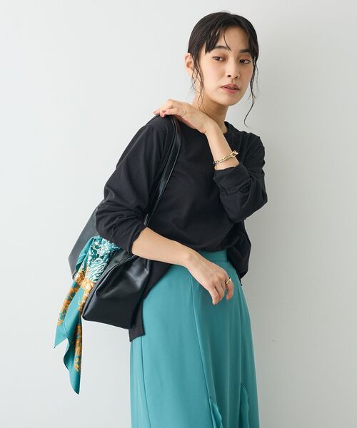 CRAFT STANDARD BOUTIQUE（クラフトスタンダードブティック）の「クルーネックロンTEE（Tシャツ/カットソー・レディース・ブラック/ホワイト/グレー・FREE）」の13枚目の写真