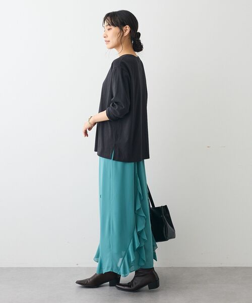 CRAFT STANDARD BOUTIQUE（クラフトスタンダードブティック）の「クルーネックロンTEE（Tシャツ/カットソー・レディース・ブラック/ホワイト/グレー・FREE）」の15枚目の写真