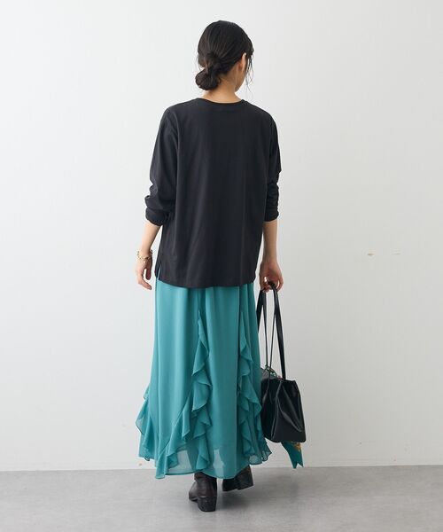 CRAFT STANDARD BOUTIQUE（クラフトスタンダードブティック）の「クルーネックロンTEE（Tシャツ/カットソー・レディース・ブラック/ホワイト/グレー・FREE）」の16枚目の写真