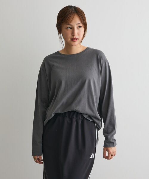 CRAFT STANDARD BOUTIQUE（クラフトスタンダードブティック）の「クルーネックロンTEE（Tシャツ/カットソー・レディース・ブラック/ホワイト/グレー・FREE）」の17枚目の写真