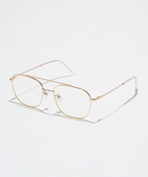 AIM】ダブルブリッジメタルフレーム クリアレンズ メガネ ssallai
