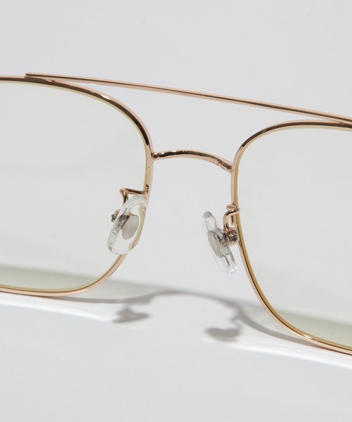 AIM】ダブルブリッジメタルフレーム クリアレンズ メガネ ssallai