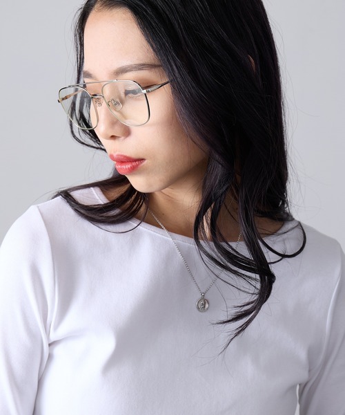 AIM（エイム）の「【AIM】ダブルブリッジメタルフレーム クリアレンズ メガネ ssallai（メガネ・レディース・シルバー/ゴールド・FREE）」の10枚目の写真