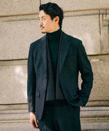 EDIFICE | トップ ツイード 2ボタン ジャケット【セットアップ着用可能】(テーラードジャケット)
