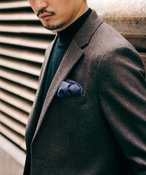 EDIFICE(エディフィス)の「トップ ツイード 2ボタン ジャケット【セットアップ着用可能】(テーラードジャケット・メンズ・チャコールグレー/ブラック/ブラウン/ベージュ系その他・LARGE/MEDIUM/SMALL/X-SMALL/XX-LARGE/X-LARGE)」の5枚目の写真