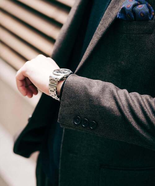 EDIFICE(エディフィス)の「トップ ツイード 2ボタン ジャケット【セットアップ着用可能】(テーラードジャケット・メンズ・チャコールグレー/ブラック/ブラウン/ベージュ系その他・LARGE/MEDIUM/SMALL/X-SMALL/XX-LARGE/X-LARGE)」の6枚目の写真