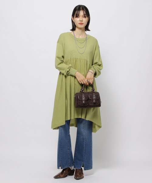 niko and...（ニコアンド）の「アソートレングスクルーネックワンピース（ワンピース・レディース・イエロー/チャコール/ブラウン/ライトグレー・MEDIUM/LONG）」の18枚目の写真