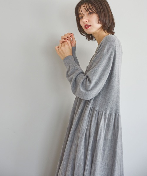 niko and...（ニコアンド）の「アソートレングスクルーネックワンピース（ワンピース・レディース・イエロー/チャコール/ブラウン/ライトグレー・MEDIUM/LONG）」の6枚目の写真