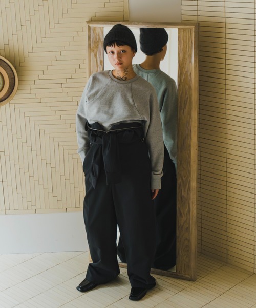 lit（リット）の「Compact Raglan Sweat（スウェット・レディース・グレー/チャコールグレー・FREE）」の4枚目の写真