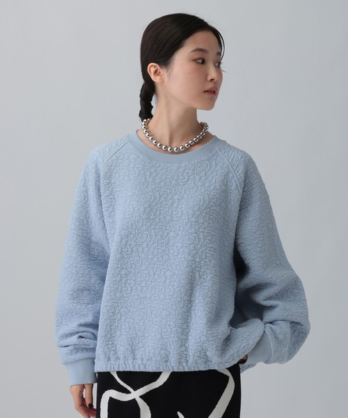 LEPSIM（レプシィム）の「カットジャガードデザインプルオーバー　595570（Tシャツ/カットソー・レディース・ダークブラウン/ライトブルー/ライトグレー・FREE）」の3枚目の写真