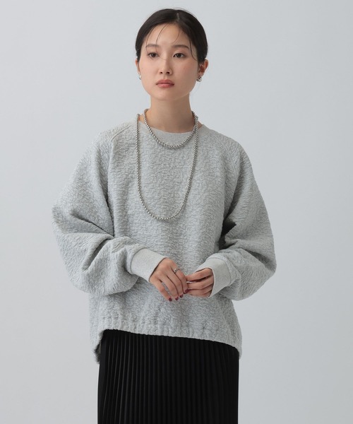 LEPSIM（レプシィム）の「カットジャガードデザインプルオーバー　595570（Tシャツ/カットソー・レディース・ダークブラウン/ライトブルー/ライトグレー・FREE）」の4枚目の写真