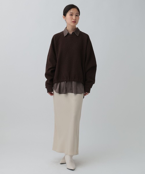 LEPSIM（レプシィム）の「カットジャガードデザインプルオーバー　595570（Tシャツ/カットソー・レディース・ダークブラウン/ライトブルー/ライトグレー・FREE）」の13枚目の写真