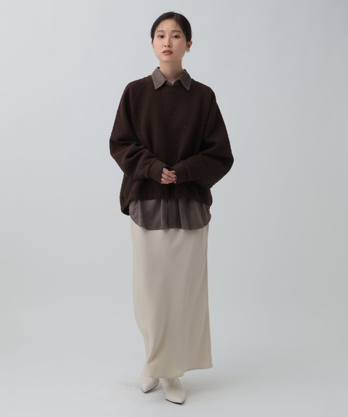 LEPSIM（レプシィム）の「カットジャガードデザインプルオーバー　595570（Tシャツ/カットソー・レディース・ダークブラウン/ライトブルー/ライトグレー・FREE）」の14枚目の写真