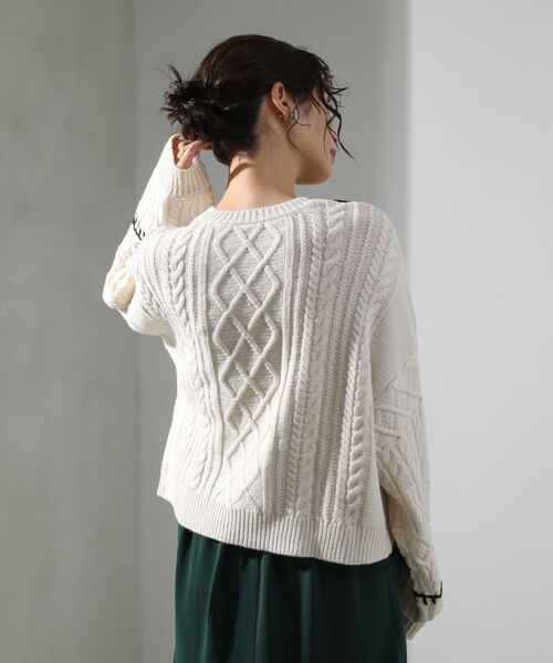 セール】・ELENCARE DUE ハンドステッチケーブルニット（ニット