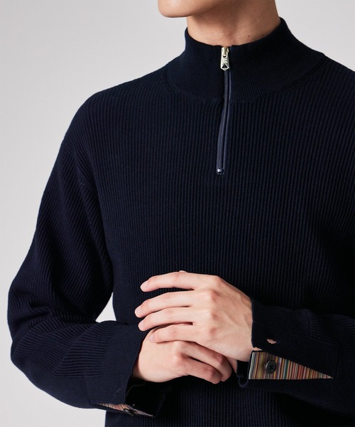 シグネチャーストライプテープ ハーフジップニット / 253452 534Z