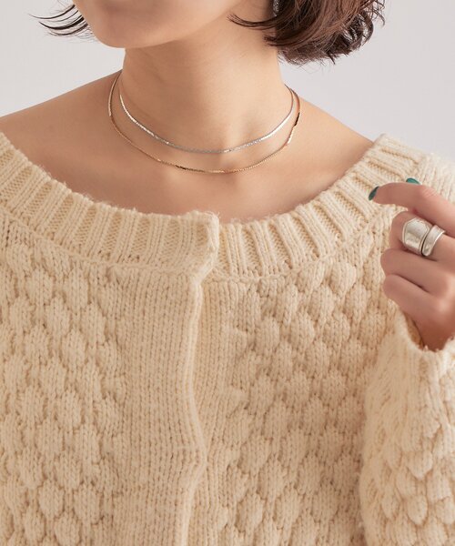 mystic（ミスティック）の「バイカラーチェーンネックレス（リング・レディース・シルバー・ONE SIZE）」の3枚目の写真