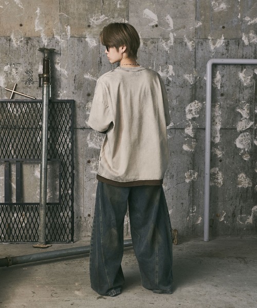 ILL'S(イルズ)の「汚れ加工フェイクレイヤードプリントロンT(Tシャツ/カットソー・メンズ・ブラック/アイボリー・L/M)」の10枚目の写真