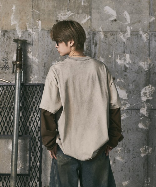 ILL'S(イルズ)の「汚れ加工フェイクレイヤードプリントロンT(Tシャツ/カットソー・メンズ・ブラック/アイボリー・L/M)」の5枚目の写真