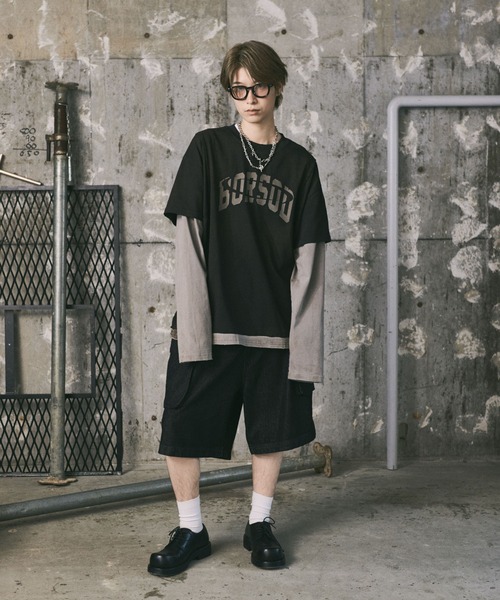 ILL'S(イルズ)の「汚れ加工フェイクレイヤードプリントロンT(Tシャツ/カットソー・メンズ・ブラック/アイボリー・L/M)」の17枚目の写真