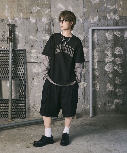 ILL'S(イルズ)の「汚れ加工フェイクレイヤードプリントロンT(Tシャツ/カットソー・メンズ・ブラック/アイボリー・L/M)」の18枚目の写真