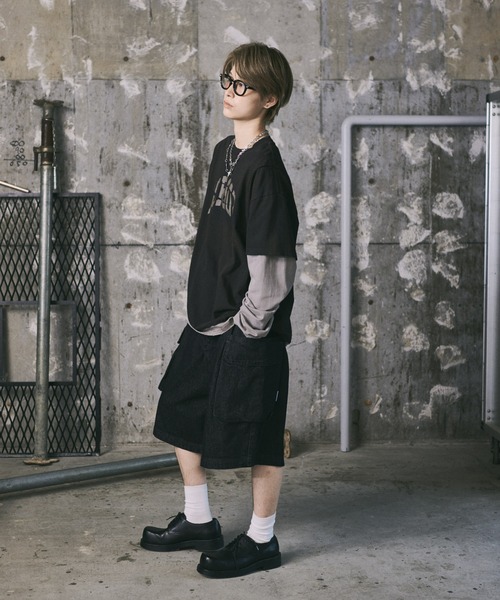 ILL'S(イルズ)の「汚れ加工フェイクレイヤードプリントロンT(Tシャツ/カットソー・メンズ・ブラック/アイボリー・L/M)」の19枚目の写真