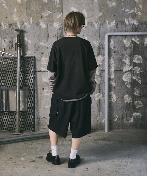 ILL'S(イルズ)の「汚れ加工フェイクレイヤードプリントロンT(Tシャツ/カットソー・メンズ・ブラック/アイボリー・L/M)」の20枚目の写真
