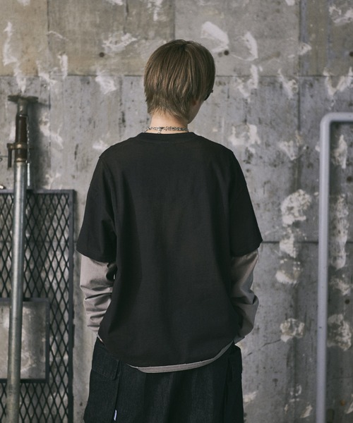 ILL'S(イルズ)の「汚れ加工フェイクレイヤードプリントロンT(Tシャツ/カットソー・メンズ・ブラック/アイボリー・L/M)」の15枚目の写真