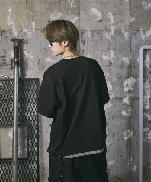 ILL'S(イルズ)の「汚れ加工フェイクレイヤードプリントロンT(Tシャツ/カットソー・メンズ・ブラック/アイボリー・L/M)」の16枚目の写真
