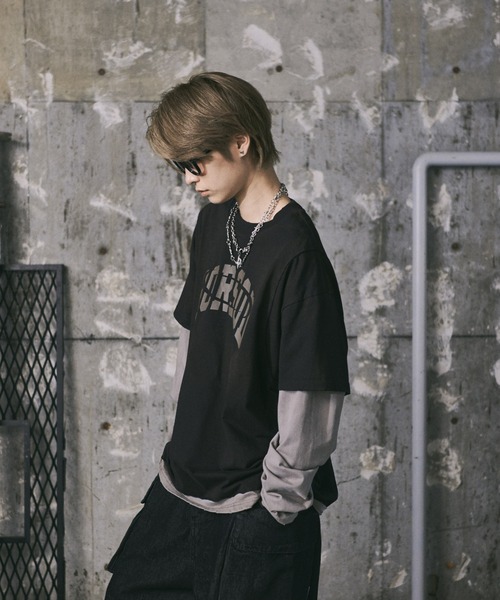 ILL'S(イルズ)の「汚れ加工フェイクレイヤードプリントロンT(Tシャツ/カットソー・メンズ・ブラック/アイボリー・L/M)」の13枚目の写真