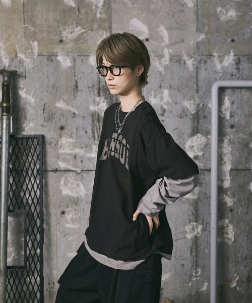 ILL'S(イルズ)の「汚れ加工フェイクレイヤードプリントロンT(Tシャツ/カットソー・メンズ・ブラック/アイボリー・L/M)」の14枚目の写真