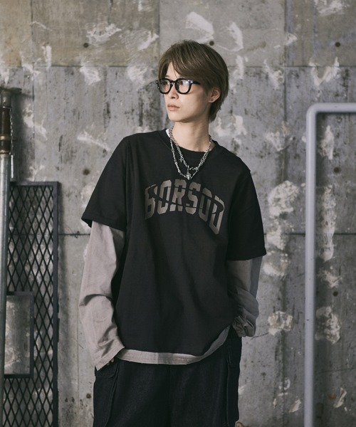 ILL'S(イルズ)の「汚れ加工フェイクレイヤードプリントロンT(Tシャツ/カットソー・メンズ・ブラック/アイボリー・L/M)」の12枚目の写真