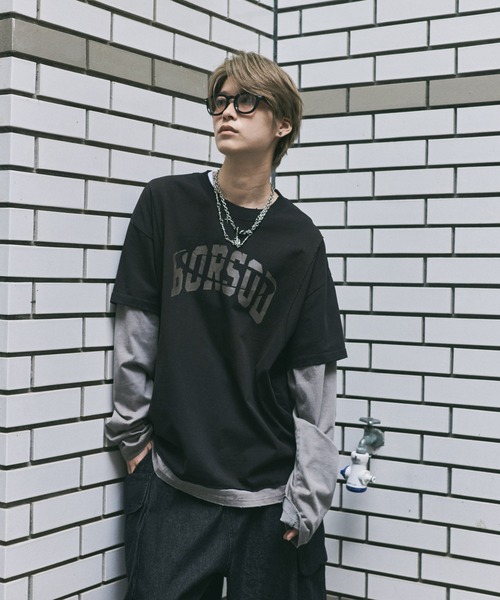 ILL'S(イルズ)の「汚れ加工フェイクレイヤードプリントロンT(Tシャツ/カットソー・メンズ・ブラック/アイボリー・L/M)」の21枚目の写真