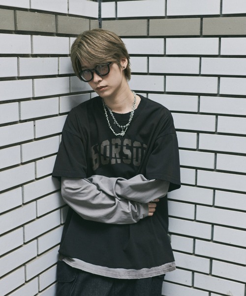 ILL'S(イルズ)の「汚れ加工フェイクレイヤードプリントロンT(Tシャツ/カットソー・メンズ・ブラック/アイボリー・L/M)」の22枚目の写真