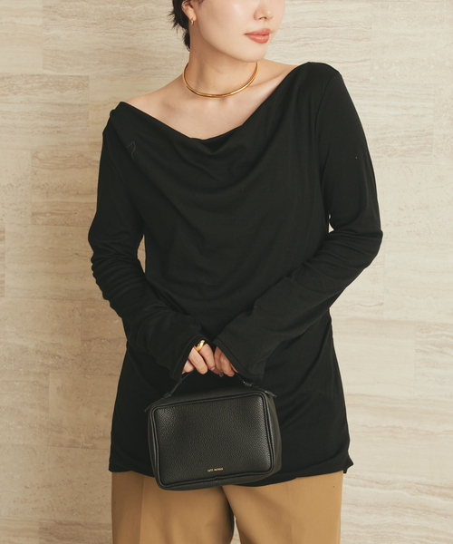 plage(プラージュ)の「Wool drape longTシャツ(Tシャツ/カットソー・レディース・ホワイト系その他/ブラック・FREE)」の10枚目の写真