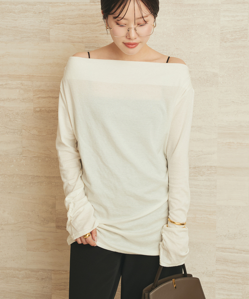 plage(プラージュ)の「Wool drape longTシャツ(Tシャツ/カットソー・レディース・ホワイト系その他/ブラック・FREE)」の16枚目の写真