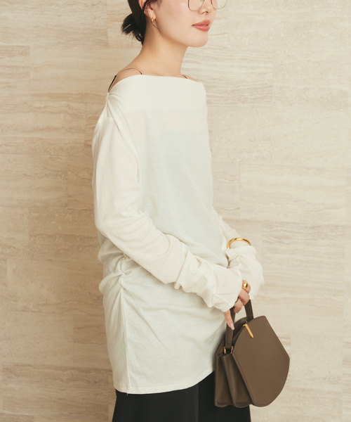 plage(プラージュ)の「Wool drape longTシャツ(Tシャツ/カットソー・レディース・ホワイト系その他/ブラック・FREE)」の18枚目の写真