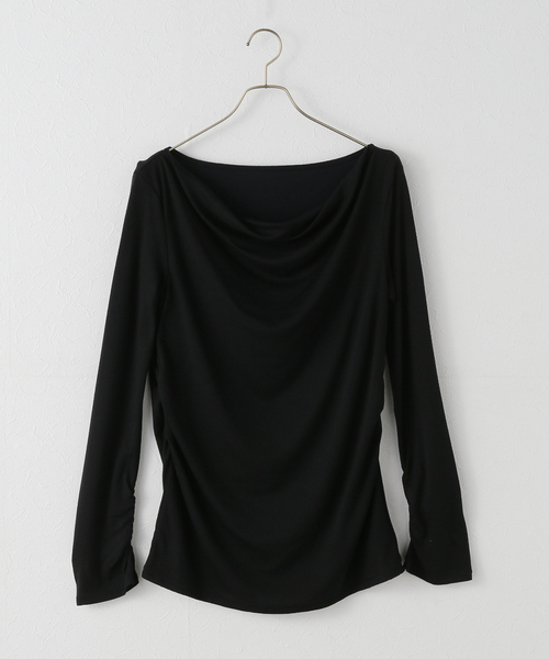 plage wool drape longTシャツ　ブラック セール】Wool drape longTシャツ（Tシャツ/カットソー）｜Plage