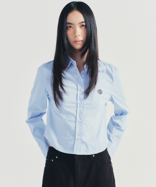 NICK&NICOLE(ニックアンドニコール)の「MINIMAL PINTUCK WRINKLE FREE SHIRT_SKY BLUE(シャツ/ブラウス・レディース・その他・MEDIUM/LARGE)」の1枚目の写真