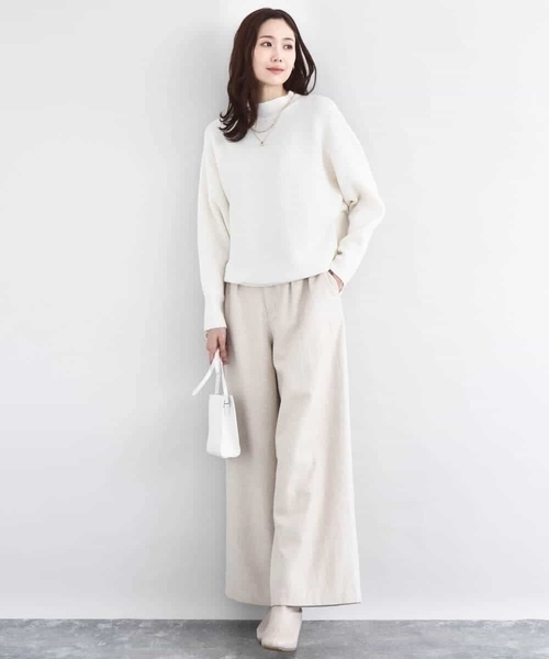 MK MICHEL KLEIN(エムケーミッシェルクラン)の「カラーツイードワイドパンツ/洗える(その他パンツ・レディース・ベージュ/イエロー・38)」の5枚目の写真