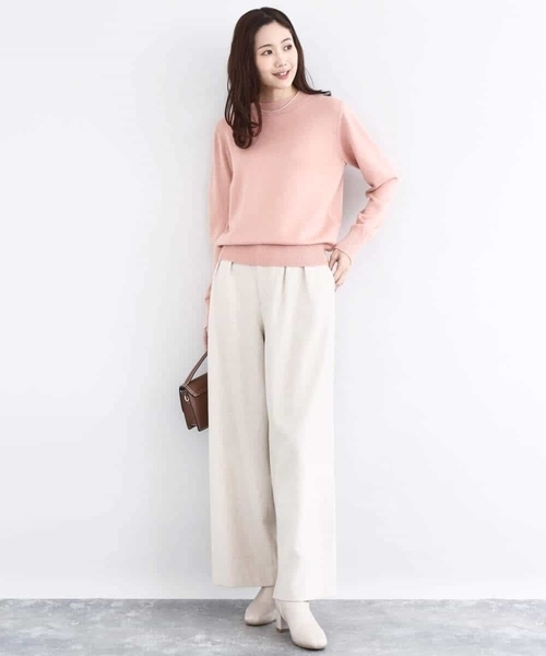 MK MICHEL KLEIN(エムケーミッシェルクラン)の「カラーツイードワイドパンツ/洗える(その他パンツ・レディース・ベージュ/イエロー・38)」の9枚目の写真